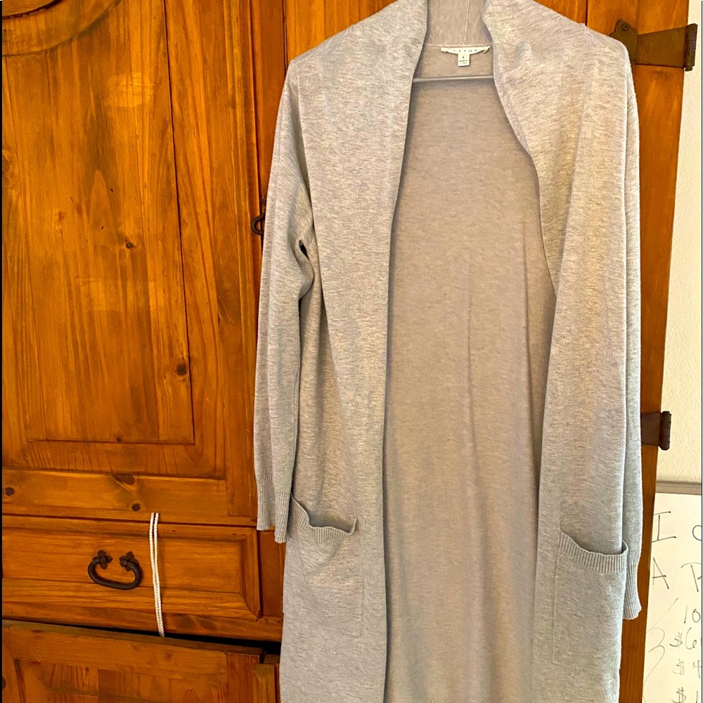 Women’s SilverGrey Open Front Cardigan Long
